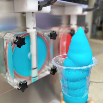 comprar 2 sabores nueva máquina de slush con luz LED cócteles congelados margarita granita batidos máquina de slushy Fabricación en línea