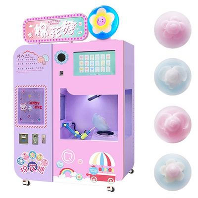 comprar Máquina automática de algodón para hacer caramelos con hilo comercial de alimentos Máquina de venta de caramelos de algodón Fabricación en línea