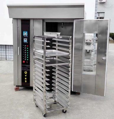 32 bandejas horno giratorio de pan / horno giratorio de horno de horneado de acero inoxidable gas eléctrico