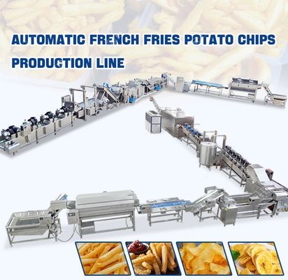 200 KG Línea de producción de papas fritas congeladas rápidas automáticas 304 de acero inoxidable de grado alimenticio