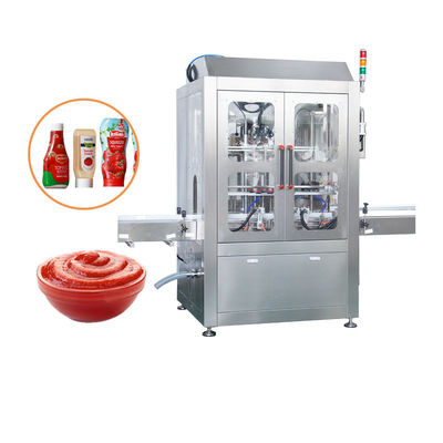 Máquina de llenado de botellas de ketchup de pasta de tomate con bomba de pistón totalmente automática línea de producción Máquina de embalaje de salsa de tomate
