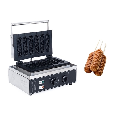 Máquina de bocadillos de cocina comercial 6 Pcs Maquillaje de waffles de perrito caliente de maíz para la venta