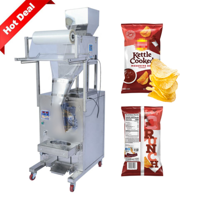 Máquina automática de envasado de patatas fritas en bolsas para snacks, máquina de pesaje y envasado de patatas fritas