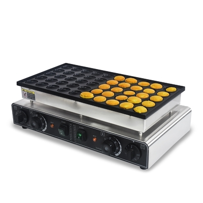 Máquina para hacer poffertjes comerciales, eléctrica, para panqueques, con revestimiento antiadherente y cuerpo de acero inoxidable, máquina de snacks para bares de snacks (50 unidades)